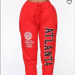 red “atlanta” sweats